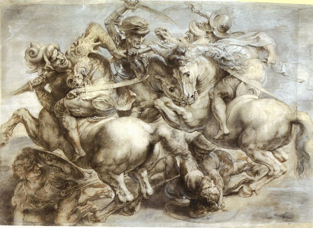 La battaglia di Anghiari. Copia di Paul Rubens da Leonardo